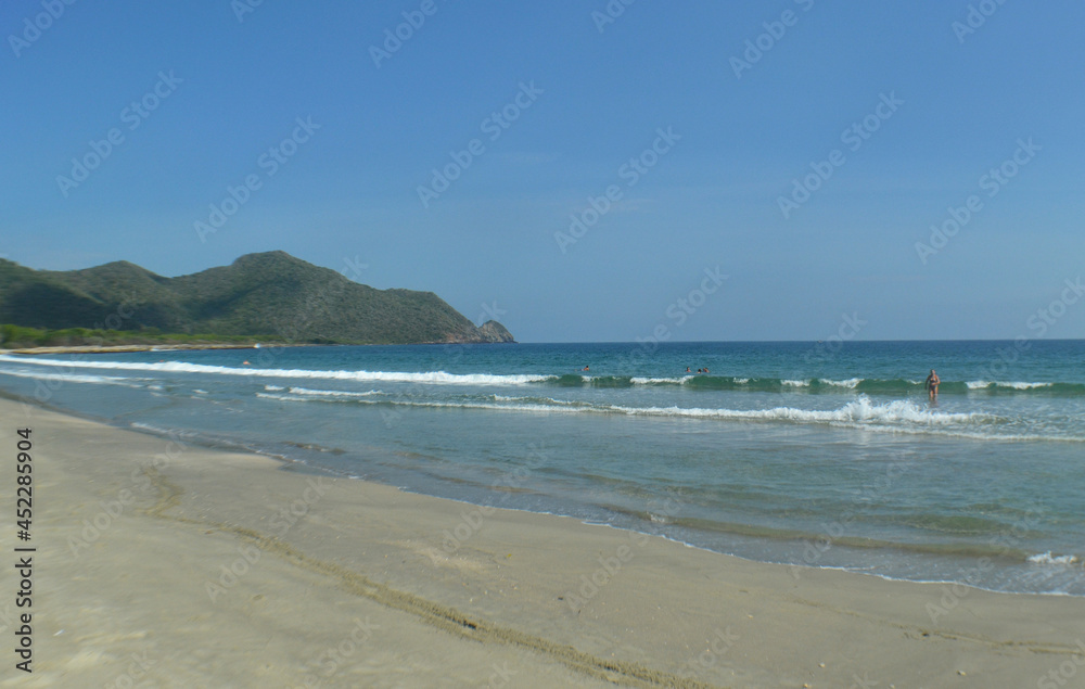 waves beach , paradise , caribbean sea , Venezuela