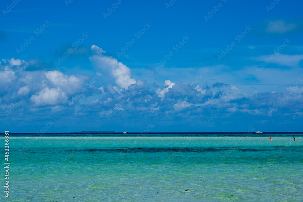 beach with blue sky