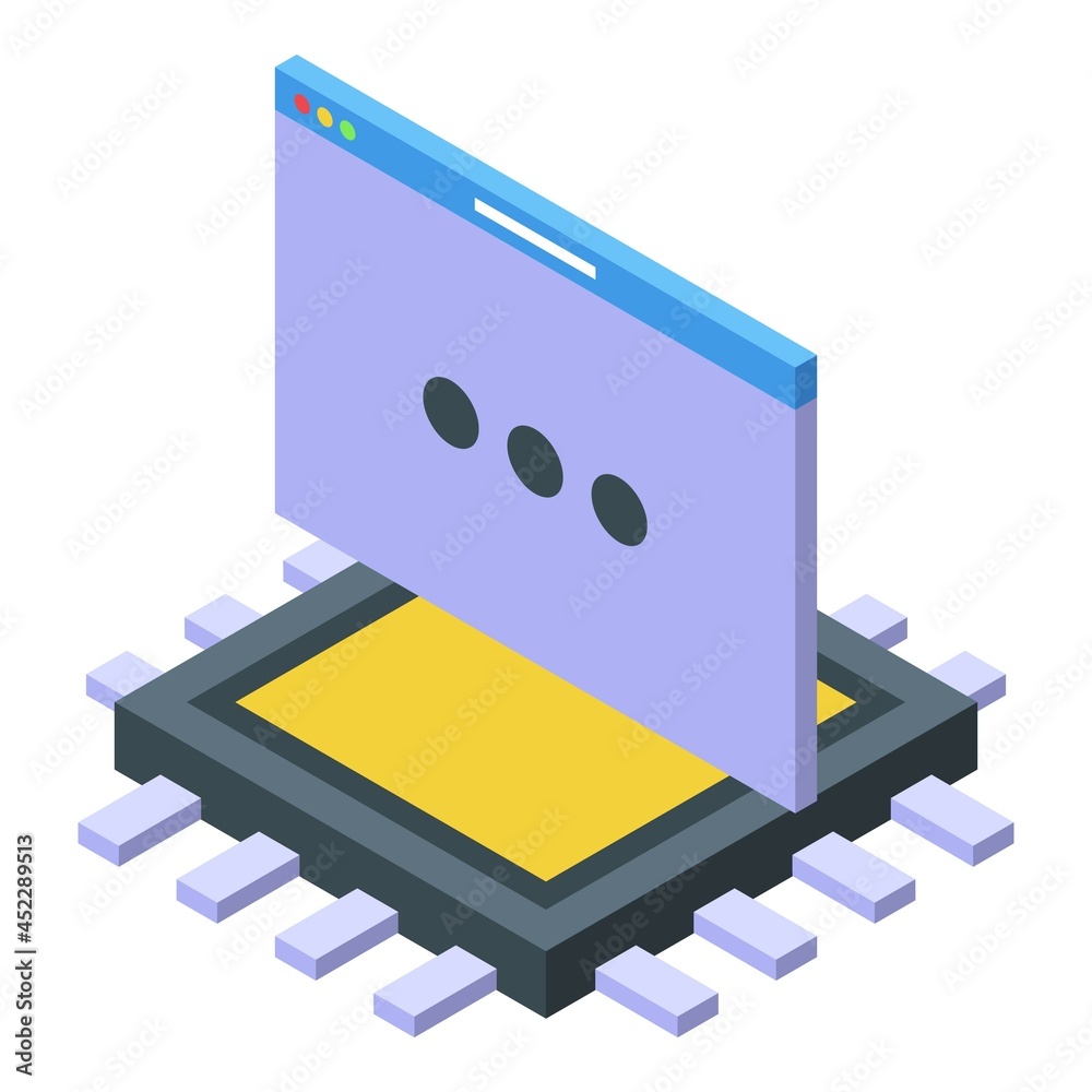 Code processor icon isometric vector. Computer science. Semiconductor cpu Code processor icon isometric vector. Computer science. Semiconductor cpu