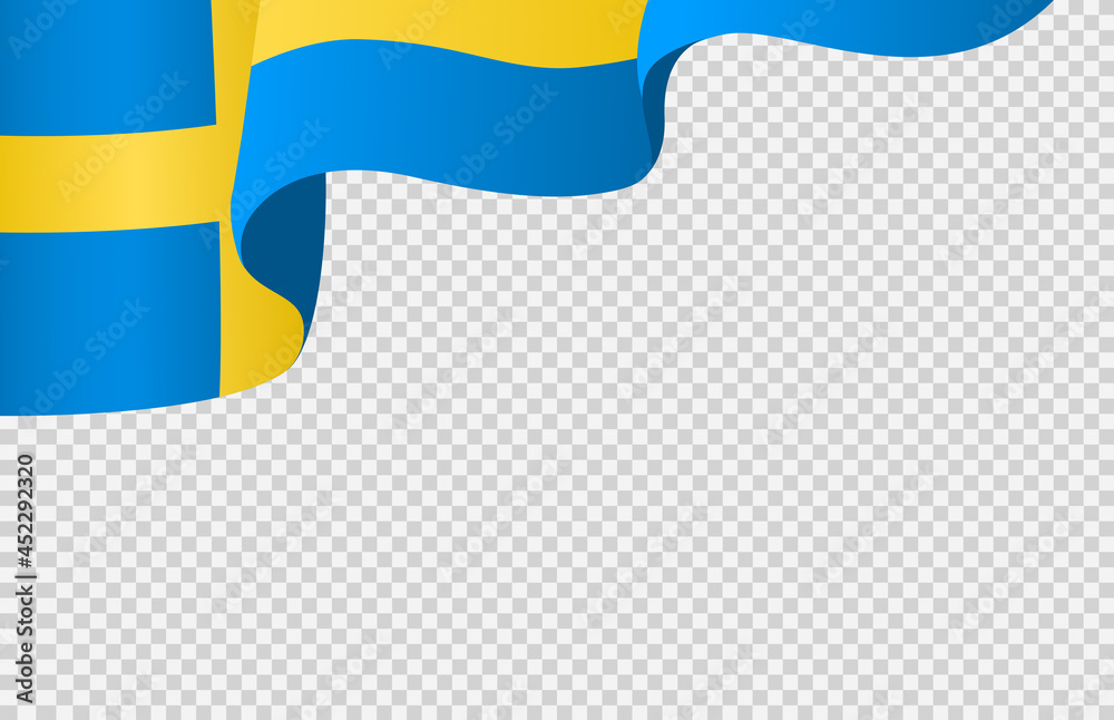 Waving flag of Sweden isolated  on png or transparent  background,Symbol of Sweden,template for banner,card,advertising ,promote, vector illustration top gold medal sport winner country