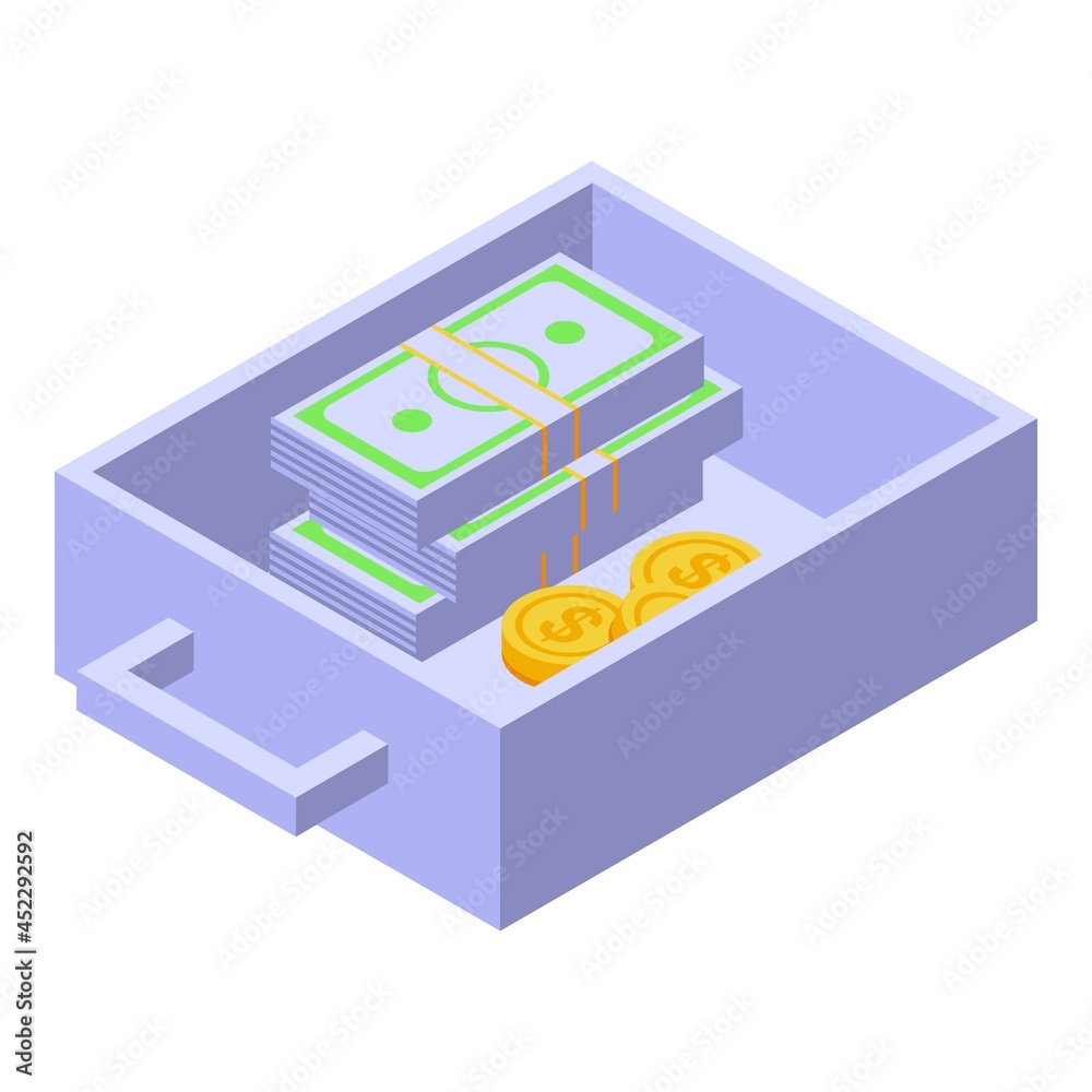 Deposit room storage icon isometric vector. Locker school. Safe box Deposit room storage icon isometric vector. Locker school. Safe box