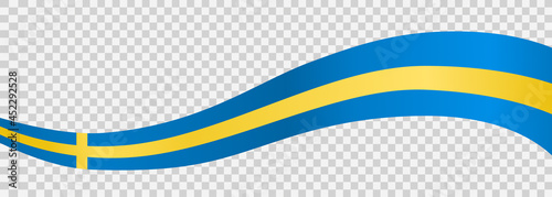 Waving flag of Sweden isolated  on png or transparent  background,Symbol of Sweden,template for banner,card,advertising ,promote, vector illustration top gold medal sport winner country