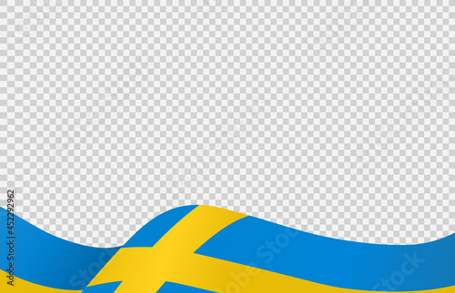 Waving flag of Sweden isolated  on png or transparent  background,Symbol of Sweden,template for banner,card,advertising ,promote, vector illustration top gold medal sport winner country