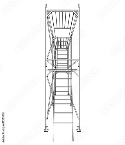 Prefabricated scaffolding. Vector