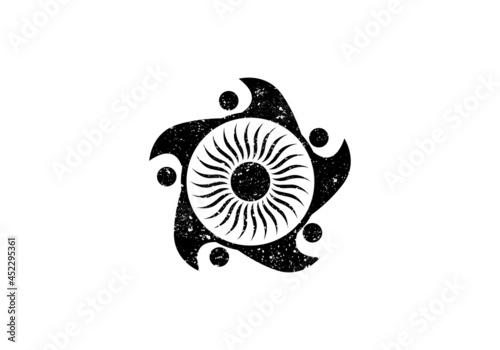 Sun Vector illustration Icon Logo Template design,sun bright black and white