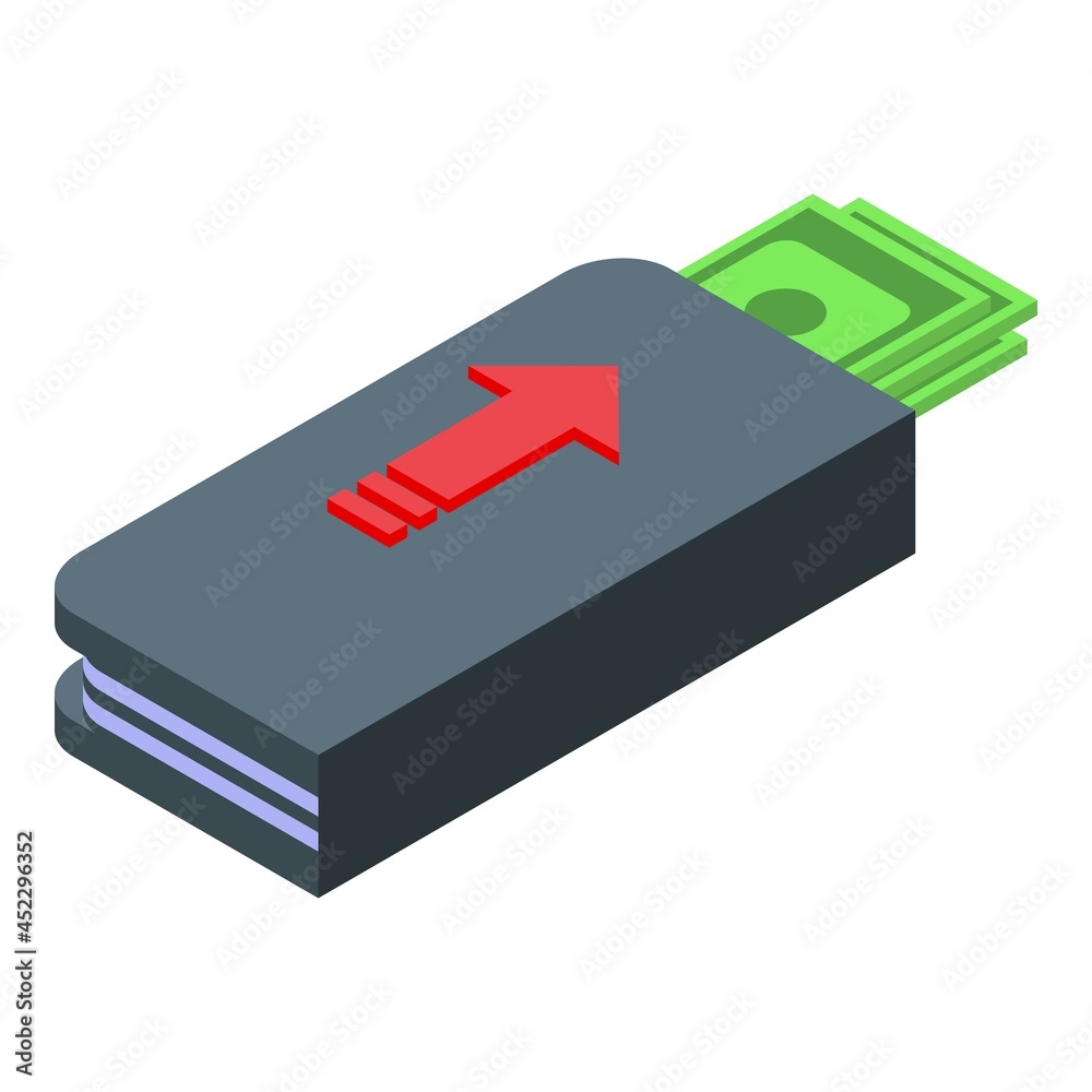 Wallet cash plan icon isometric vector. Market finance. Work money Wallet cash plan icon isometric vector. Market finance. Work money