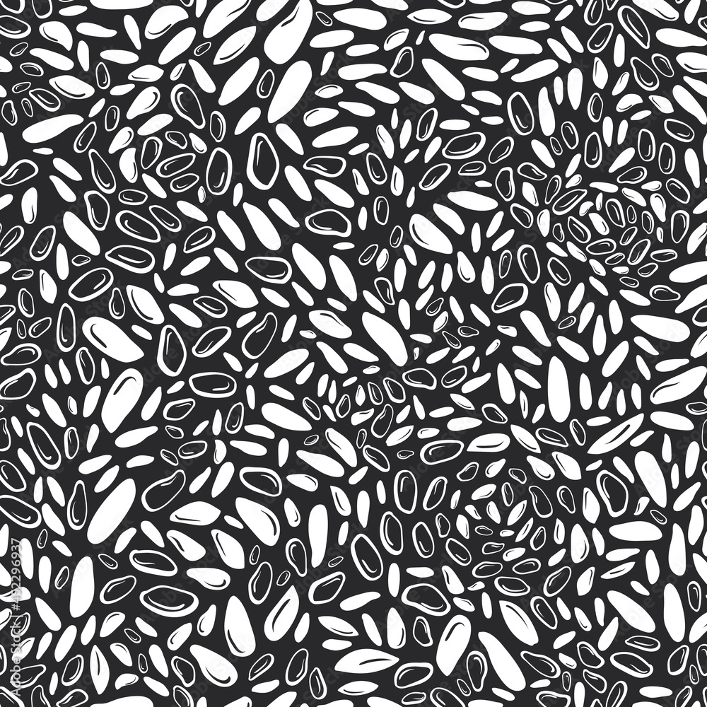 Fototapeta premium Rice texture seamless pattern Vector cereals types