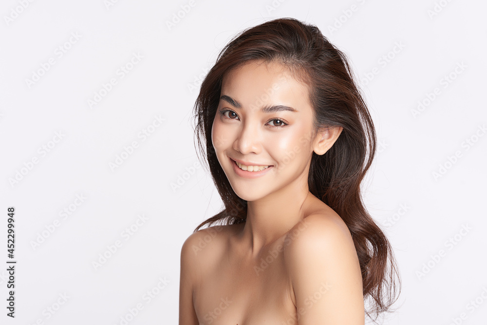 Beautiful young asian woman with clean fresh skin on white background, Face care, Facial treatment, Cosmetology, beauty and spa, Asian women portrait. Beautiful young asian woman with clean fresh skin on white background, Face care, Facial treatment, Cosmetology, beauty and spa, Asian women portrait.