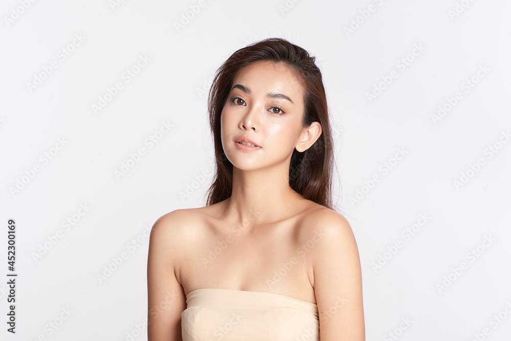 Beautiful young asian woman with clean fresh skin on white background, Face care, Facial treatment, Cosmetology, beauty and spa, Asian women portrait. Beautiful young asian woman with clean fresh skin on white background, Face care, Facial treatment, Cosmetology, beauty and spa, Asian women portrait.