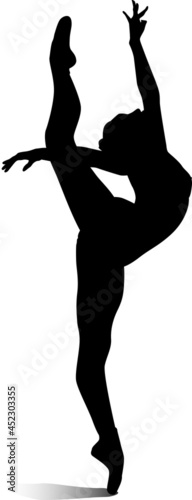 Vector silhouette of a sexy dancer posing