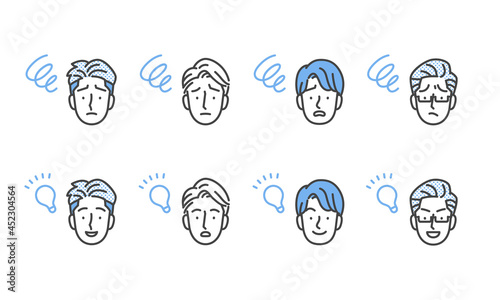 男性の表情セット