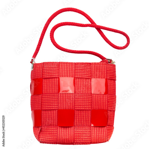 Fashion handbags. Red bag isolated on white background. Women's accessories.