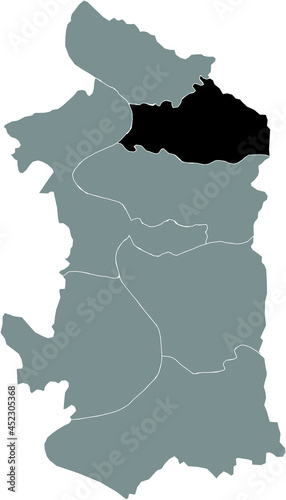 Black location map of the Duisburger Hamborn district inside the German regional capital city of Duisburg, Germany