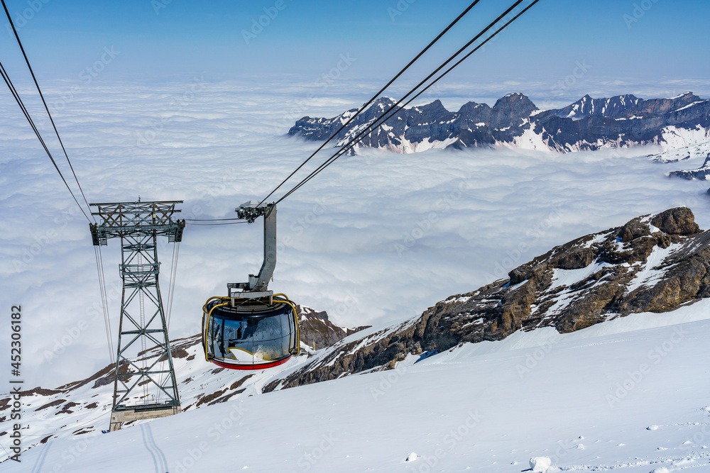 Switzerland, Panoramic view on Snow Alps and Blue Sky around Titlis mountain Switzerland, Panoramic view on Snow Alps and Blue Sky around Titlis mountain