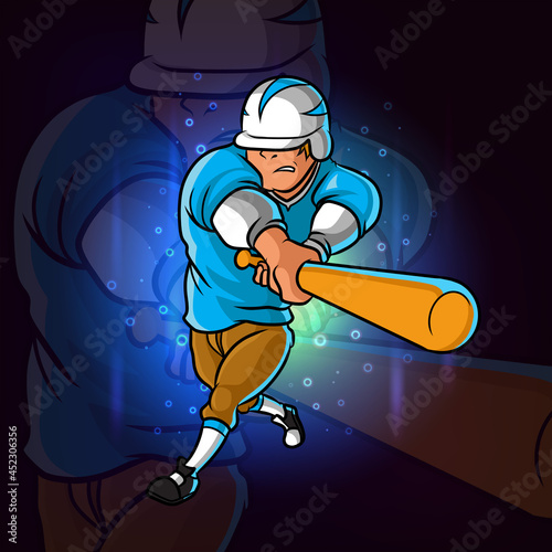 The baseball player as the batter for esport logo design