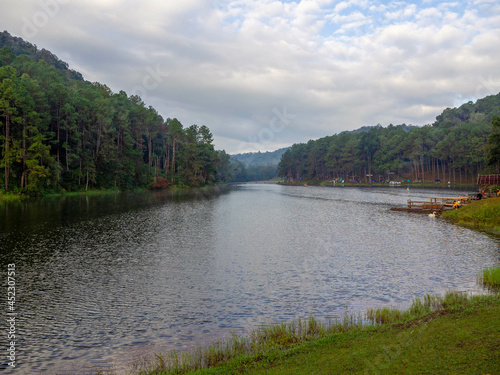 The beautiful reservoir Pang Oung, which dubbed is as Switzerland, Mae hong son, Thailand.