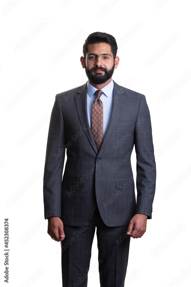 A young man wearing suit on a white background A young man wearing suit on a white background
