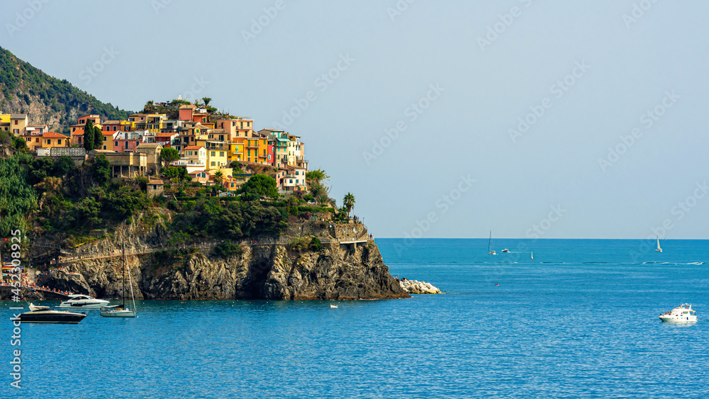 view of Manarola, Manarola is a small town in the province of La Spezia, Liguria, northern Italy
