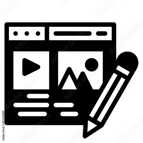blogging glyph icon