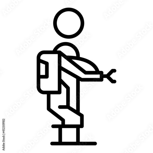 Exoskeleton man icon outline vector. Robot suit. Wearable body