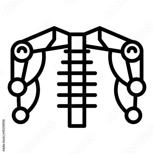 Exoskeleton hand icon outline vector. Artificial robot. Body tech