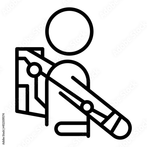 Body tech icon outline vector. Exoskeleton suit. Robot man