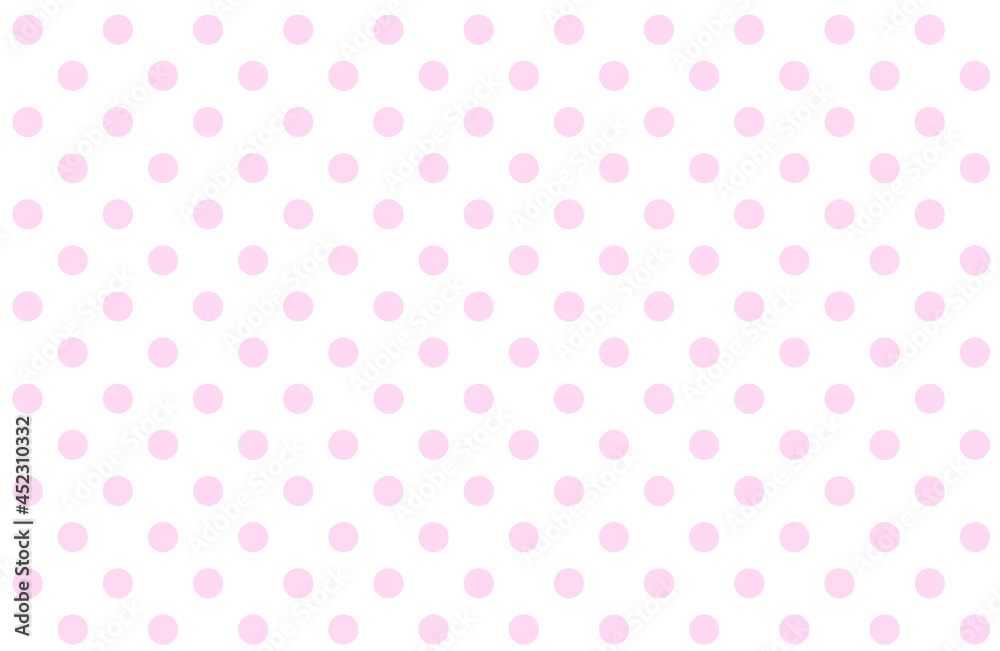 ピンク色の水玉模様の背景イラスト。ピンクのドット柄。