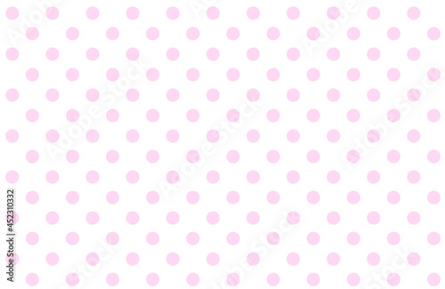 ピンク色の水玉模様の背景イラスト。ピンクのドット柄。