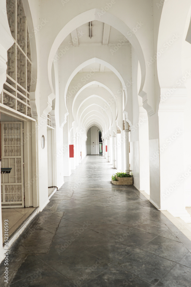 White corridors of Islamic buildings