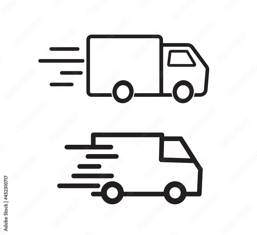 set of Fast delivery truck icon. Fast shipping. Design for website and mobile apps. Vector illustration. set of Fast delivery truck icon. Fast shipping. Design for website and mobile apps. Vector illustration.