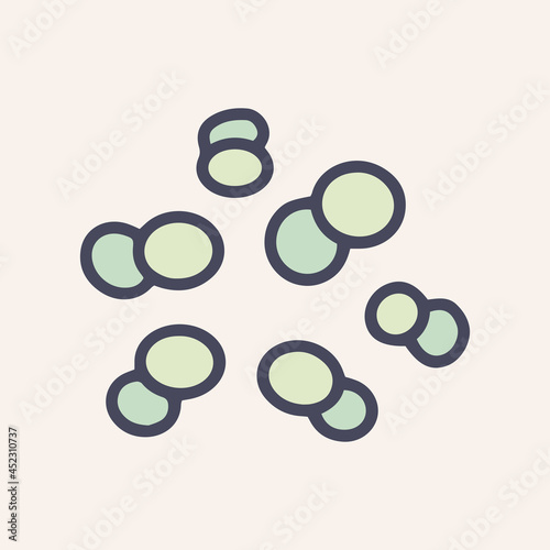 Design bacteria meningococcus color vector doodle icon