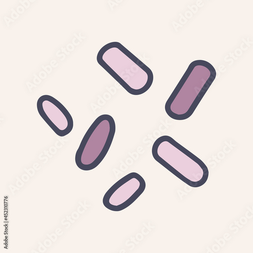 Bacteria bacillus color vector doodle icon