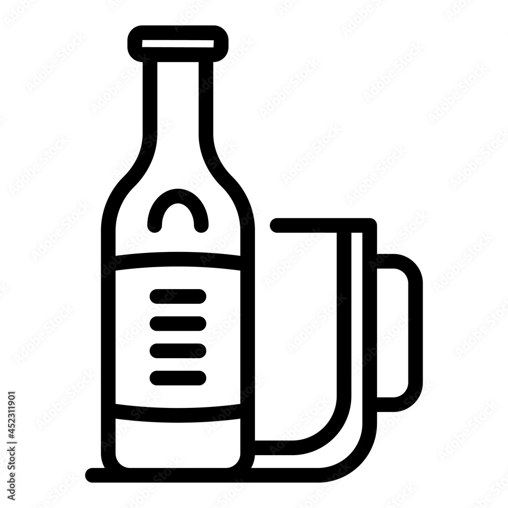 Beer bottle mug icon outline vector. Glass pint. Cap hop bar Beer bottle mug icon outline vector. Glass pint. Cap hop bar