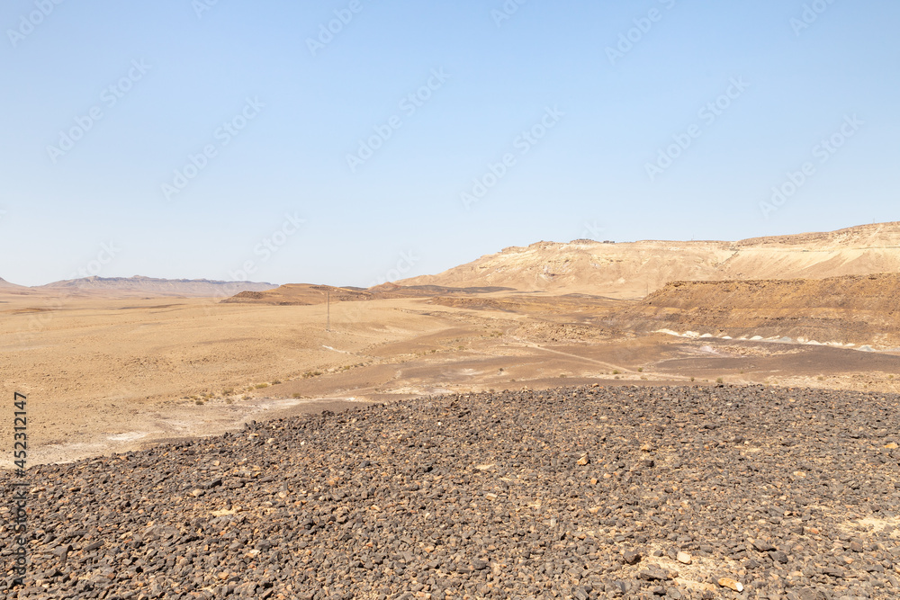 Stone desert near HaMinsara, near Mitzpe Ramon, in the south of Israel. Stone desert near HaMinsara, near Mitzpe Ramon, in the south of Israel.