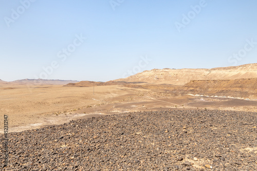 Stone desert near HaMinsara, near Mitzpe Ramon, in the south of Israel.