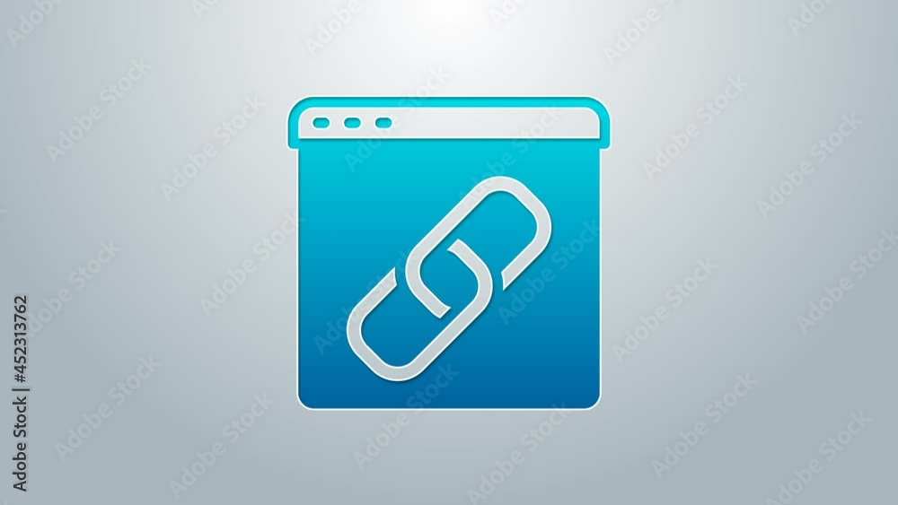 Blue line Browser window icon isolated on grey background. 4K Video motion graphic animation Blue line Browser window icon isolated on grey background. 4K Video motion graphic animation