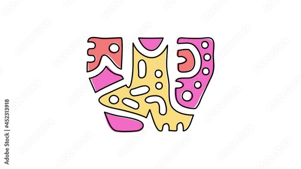 Letter W. 4K video. Isolated on white background. Abstract pattern on ...