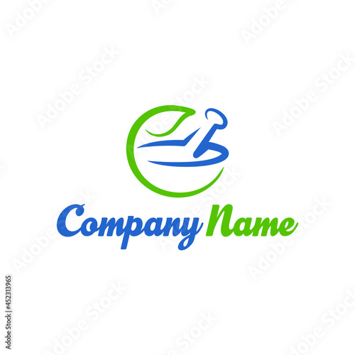 herbal medicine mortar and pestle logo