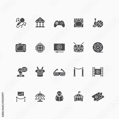 Set of entertainment icons.