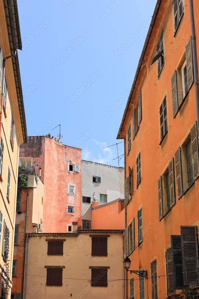 Architecture and colors in the City of Nice - France.