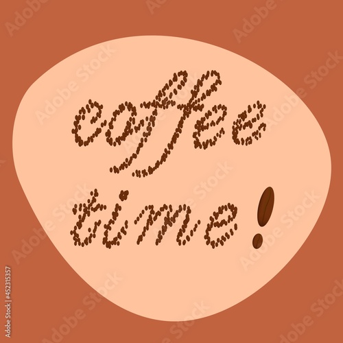 the text is made of fragrant coffee beans. Vintage retro lettering. Templates for coffee shop signage. Vector illustration, lettering
