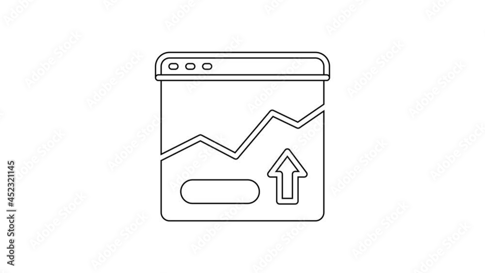 Black line Financial growth increase icon isolated on white background. Increasing revenue. 4K Video motion graphic animation Black line Financial growth increase icon isolated on white background. Increasing revenue. 4K Video motion graphic animation