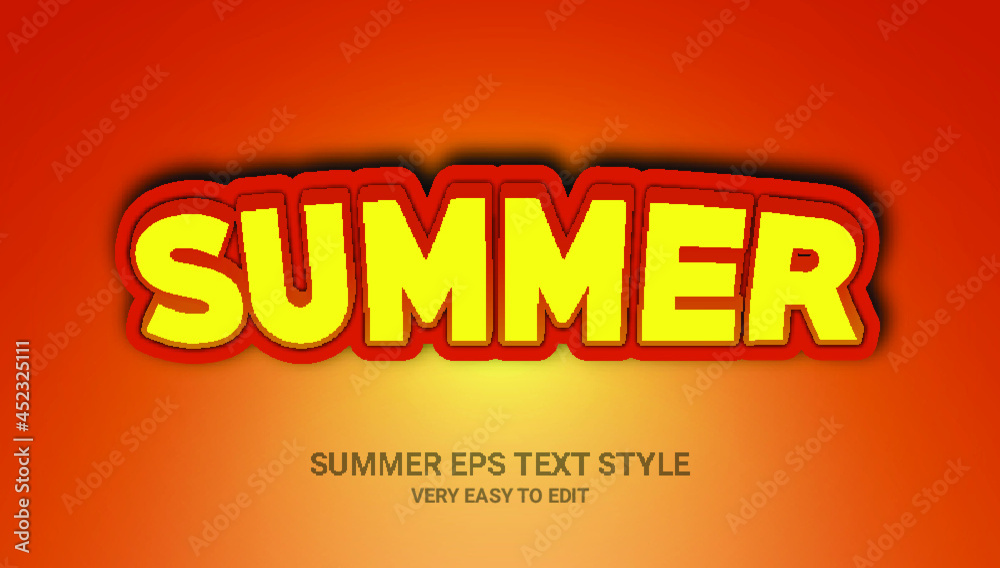 Summer 3D editable text effect design