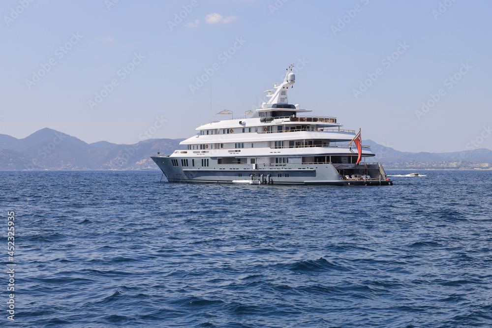 Luxury yacht in the bay of Cannes