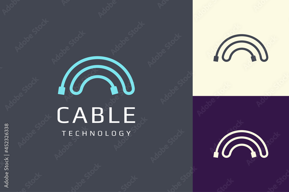 Cable or wire logo in simple and modern shape Cable or wire logo in simple and modern shape
