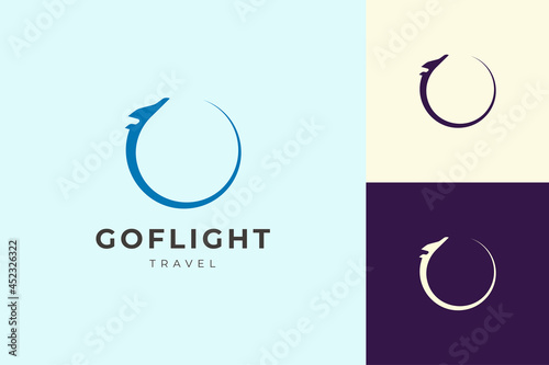 Travel or airplane logo in simple and clean shape