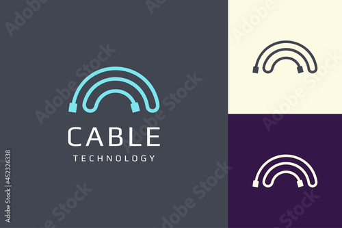 Cable or wire logo in simple and modern shape