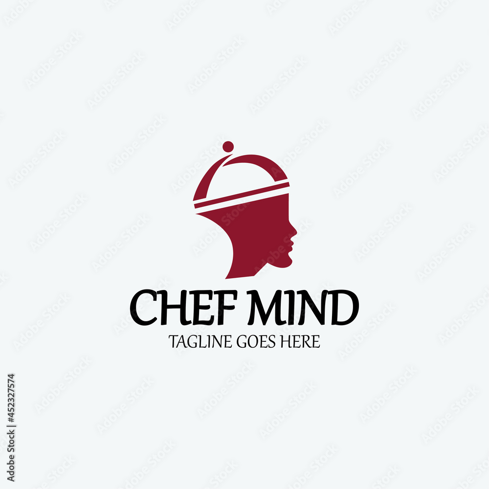 Chef mind logo design template. Vector illustration Chef mind logo design template. Vector illustration
