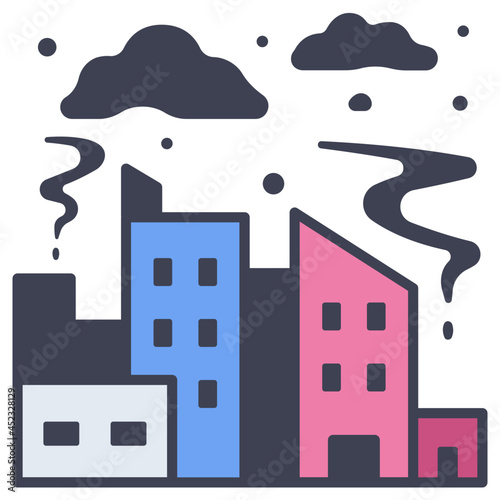 city pollution icon