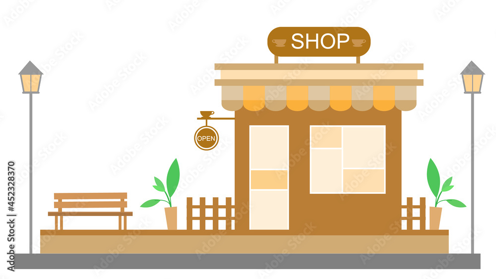 Naklejka premium Brown tone shop with cute decorations